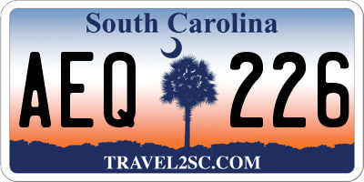 SC license plate AEQ226