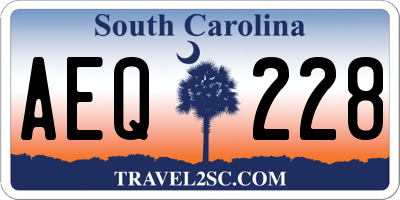 SC license plate AEQ228