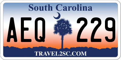 SC license plate AEQ229