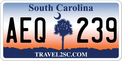 SC license plate AEQ239