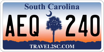 SC license plate AEQ240