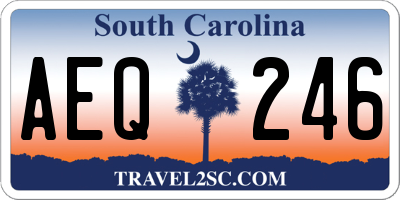 SC license plate AEQ246