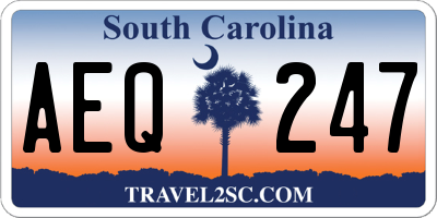 SC license plate AEQ247