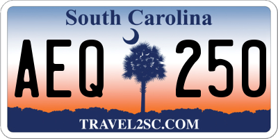 SC license plate AEQ250