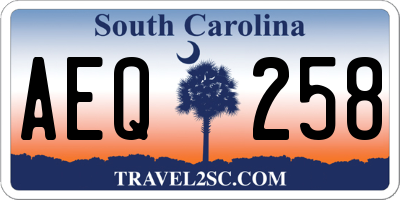 SC license plate AEQ258