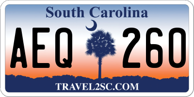 SC license plate AEQ260