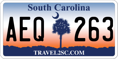 SC license plate AEQ263