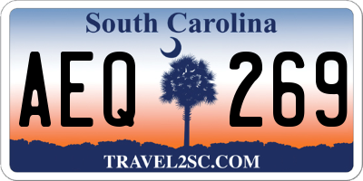 SC license plate AEQ269