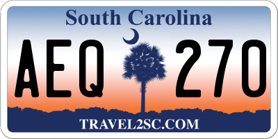 SC license plate AEQ270