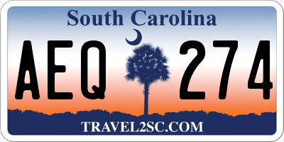 SC license plate AEQ274