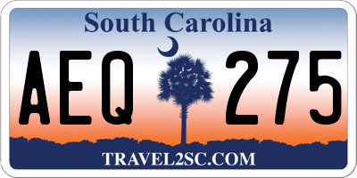 SC license plate AEQ275