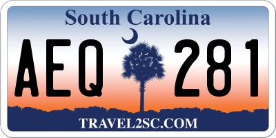 SC license plate AEQ281