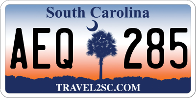 SC license plate AEQ285
