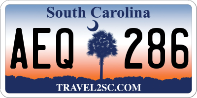 SC license plate AEQ286