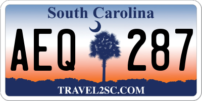 SC license plate AEQ287