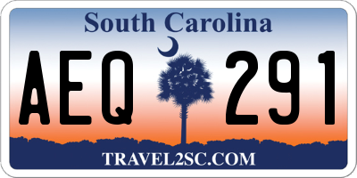 SC license plate AEQ291