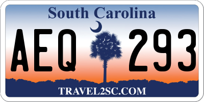SC license plate AEQ293