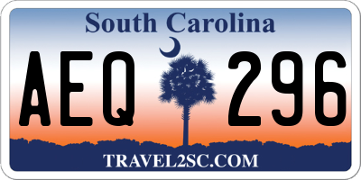SC license plate AEQ296