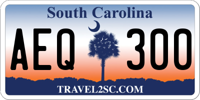 SC license plate AEQ300