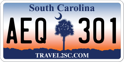 SC license plate AEQ301