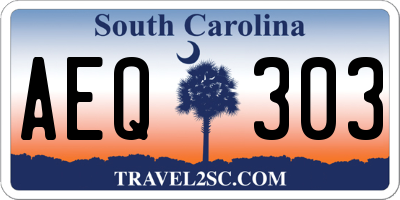 SC license plate AEQ303
