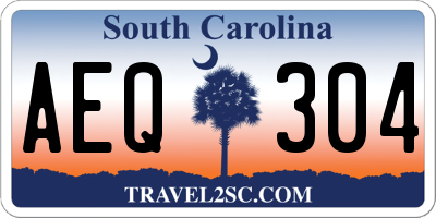 SC license plate AEQ304