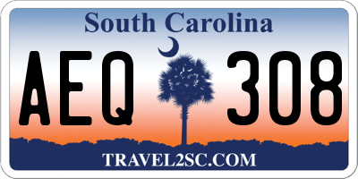 SC license plate AEQ308