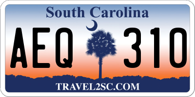SC license plate AEQ310