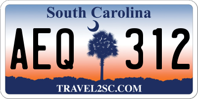 SC license plate AEQ312