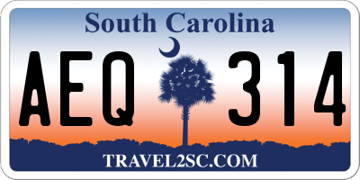 SC license plate AEQ314