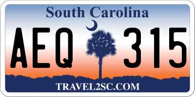 SC license plate AEQ315