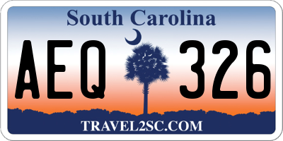 SC license plate AEQ326