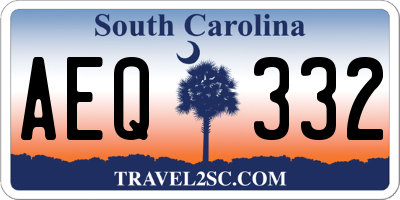 SC license plate AEQ332