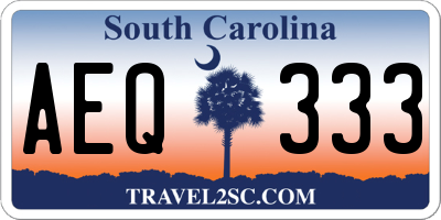 SC license plate AEQ333