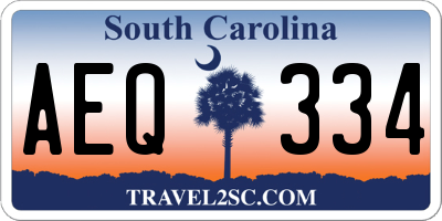 SC license plate AEQ334