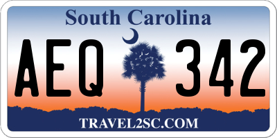 SC license plate AEQ342