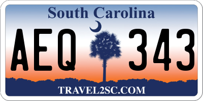 SC license plate AEQ343