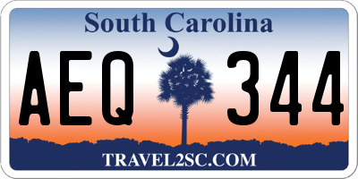 SC license plate AEQ344