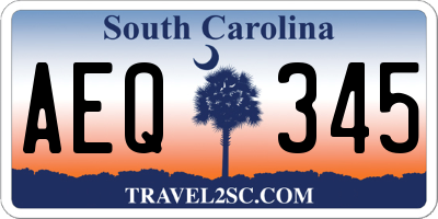 SC license plate AEQ345