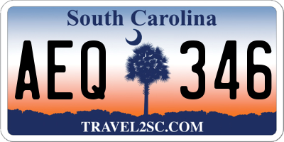 SC license plate AEQ346