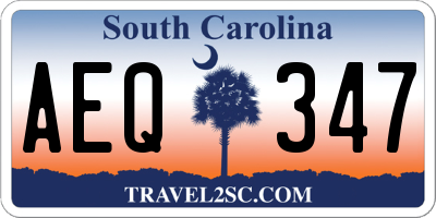 SC license plate AEQ347