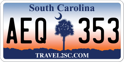 SC license plate AEQ353