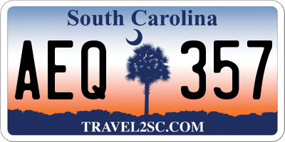 SC license plate AEQ357
