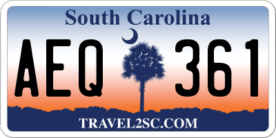 SC license plate AEQ361