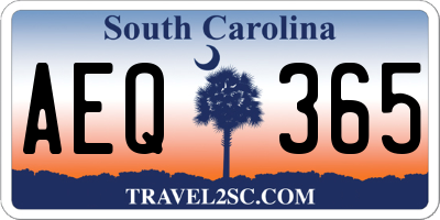 SC license plate AEQ365