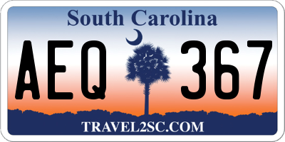 SC license plate AEQ367