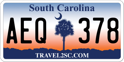 SC license plate AEQ378