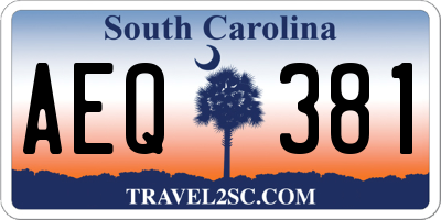 SC license plate AEQ381