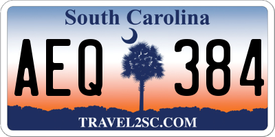SC license plate AEQ384