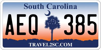 SC license plate AEQ385